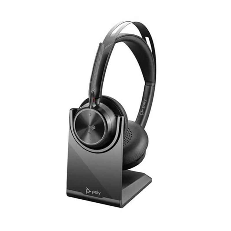 Auriculares poly voyager focus 2 usb - c - c con certificación microsoft teams + adaptador usb - c - a + base de carga