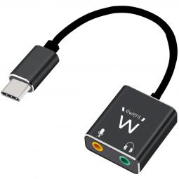 Cable adaptador de audio ewent usb - c a jack 3.5mm x2 - Imagen 1