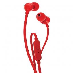 Auriculares intrauditivos jbl t110 red - pure bass - drivers 9mm - cable plano - manos libres - Imagen 1