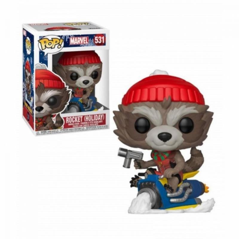 Funko pop marvel guardianes de la galaxia rocket version navideña 43334 - Imagen 1