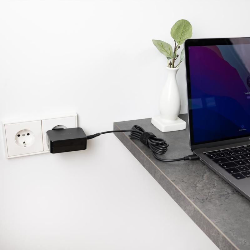 Cargador de pared tooq tqlc - usbcgan45pd 45w usb tipo c negro
