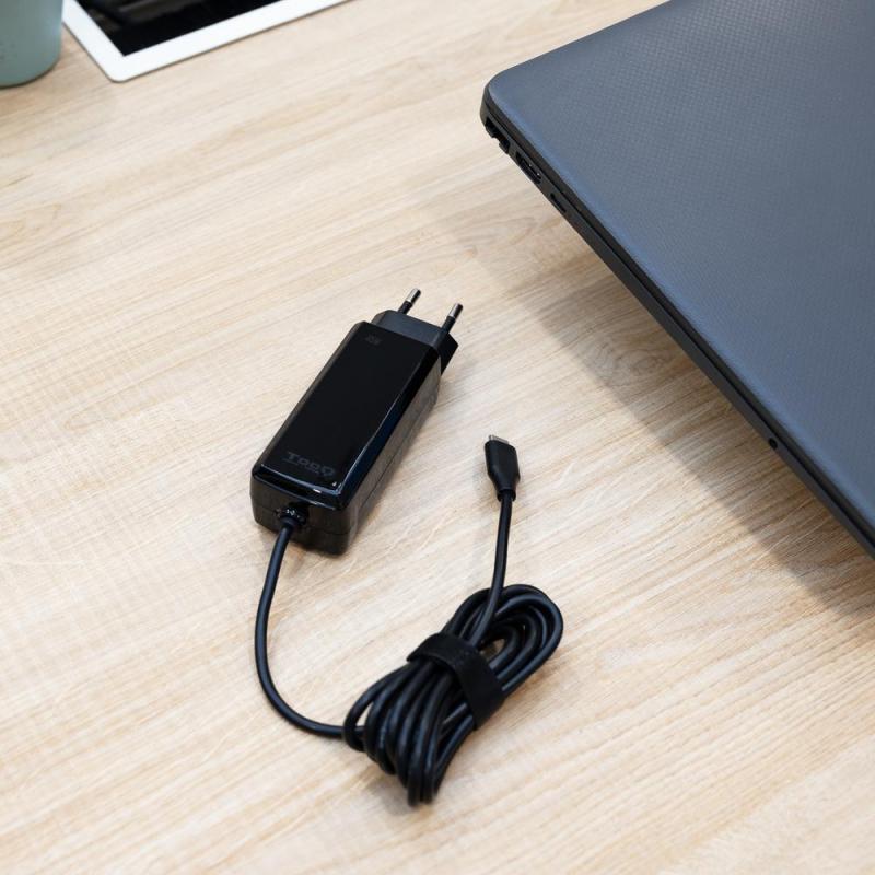 Cargador de pared tooq tqlc - usbcgan45pd - c 45w usb tipo c negro