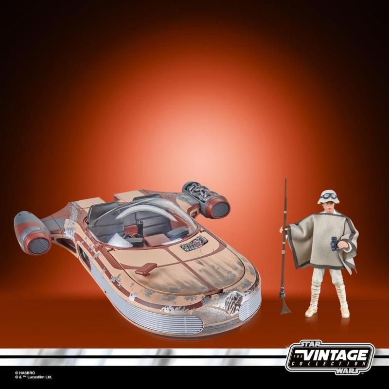 Figura hasbro star wars landspeeder & luke skywalker (tatooine)