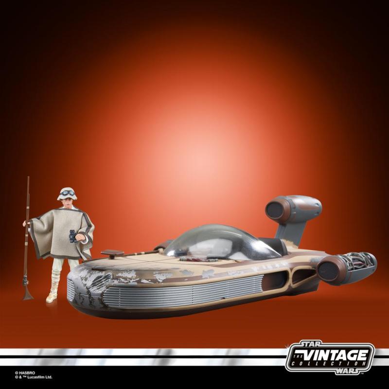 Figura hasbro star wars landspeeder & luke skywalker (tatooine)