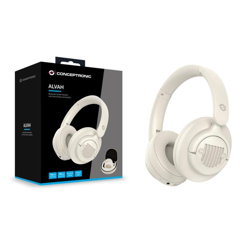 Auriculares conceptronic alvah02c inalambrico crema