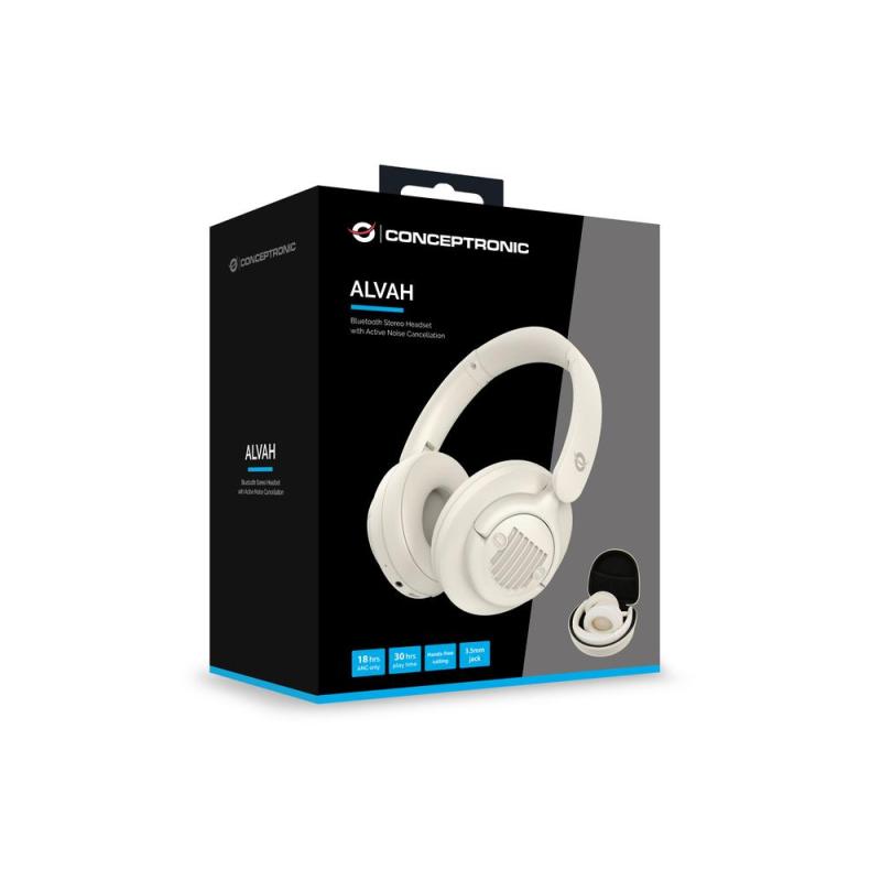 Auriculares conceptronic alvah02c inalambrico crema