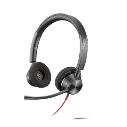 Auriculares poly estéreo blackwire 3325 con certificación microsoft teams usb - c + conector de 35 mm + adaptador usb - c - a