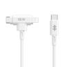 Cable usb tipo c a usb tipo c - lightning hyper 1.5m - macho - macho - blanco