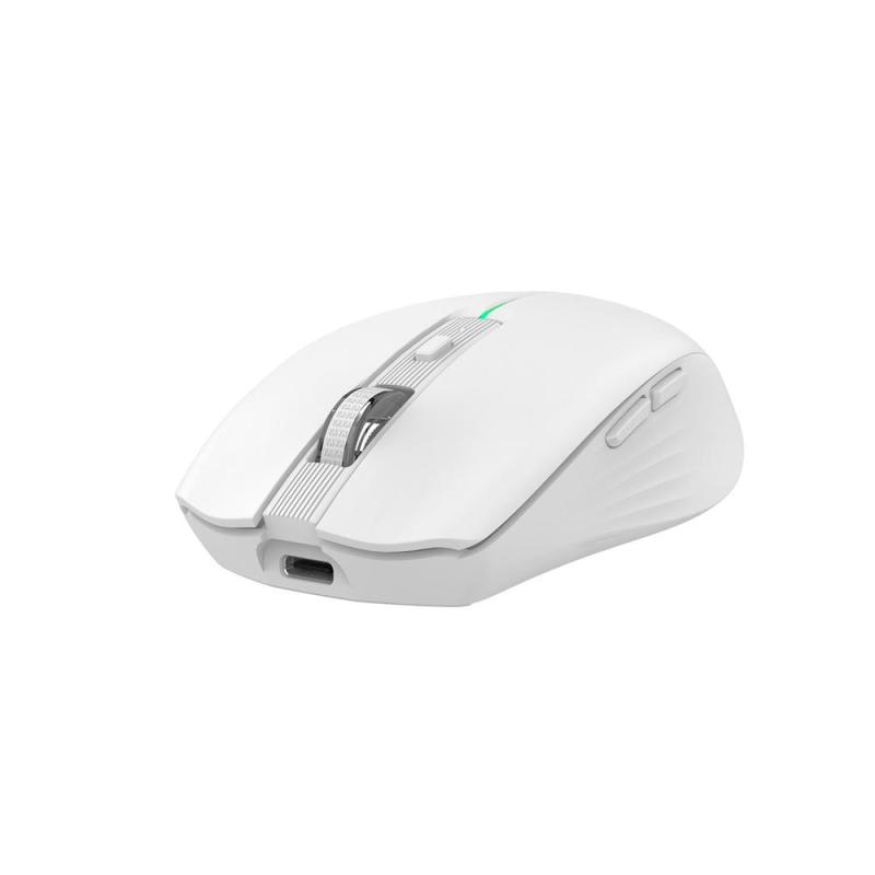 Mouse raton coolbox gaming w01 blanco 1600 dpi inalambrico recargable