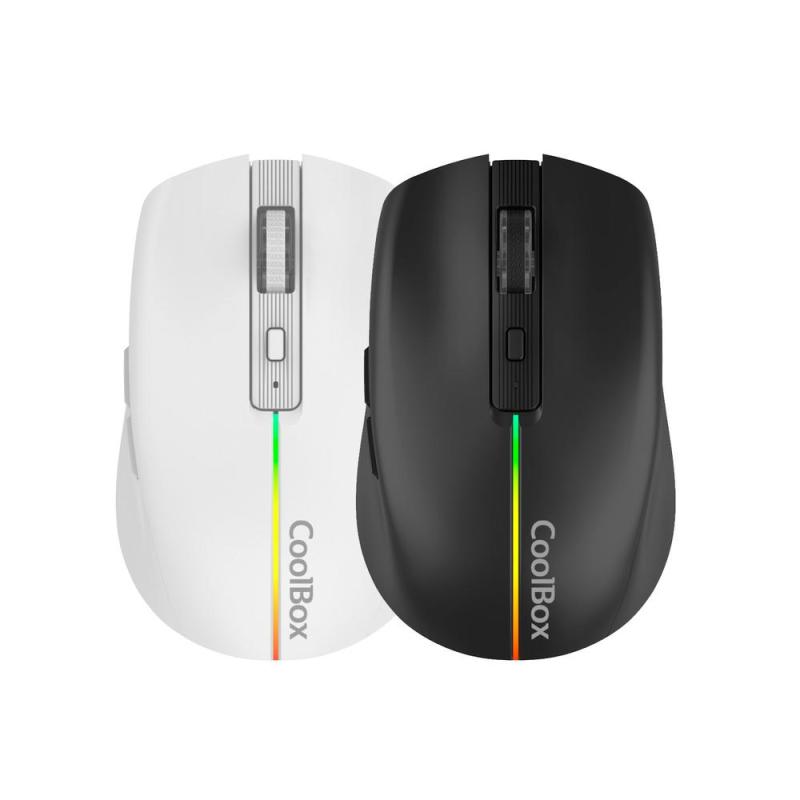 Mouse raton coolbox gaming w01 blanco 1600 dpi inalambrico recargable