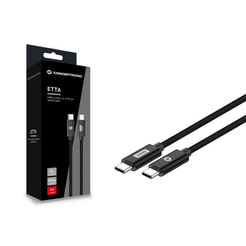 Cable usb tipo c conceptronic 1.2m - macho - macho - pd 3.1 - 240w