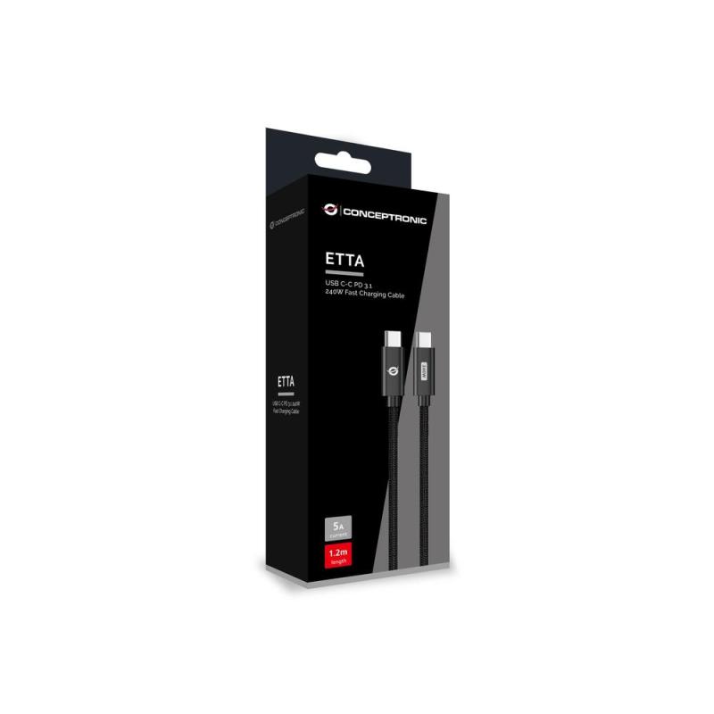 Cable usb tipo c conceptronic 1.2m - macho - macho - pd 3.1 - 240w
