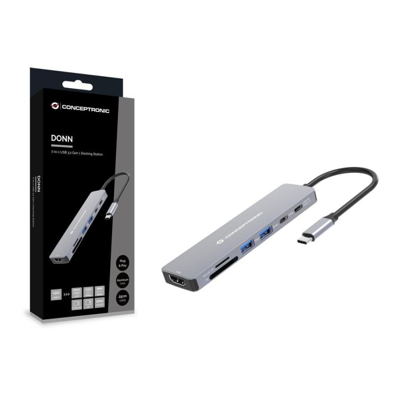 Docking station conceptronic donn28g usb tipo c 7 en 1