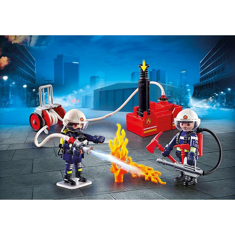Playmobil ciudad accion -  bomberos con bomba de agua - Imagen 1