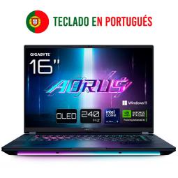 Portatil gigabyte aorus master 16 u9 - 275hx - rtx 5090 - 32gb - 1tb - 16 pulgadasoled - w11p - portugues