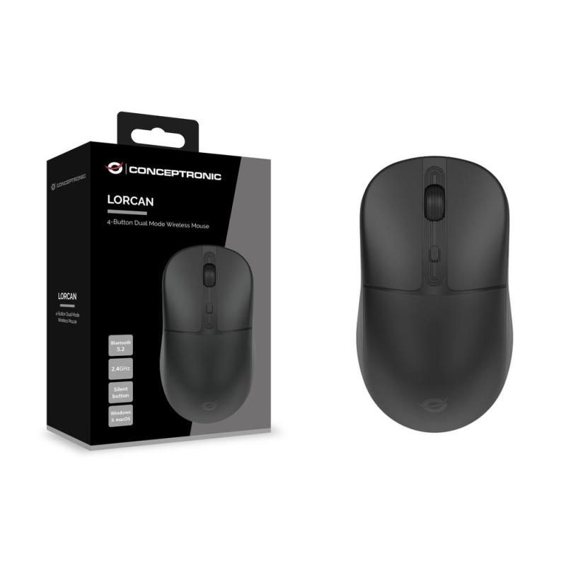 Raton inalambrico conceptronic lorcan04b negro