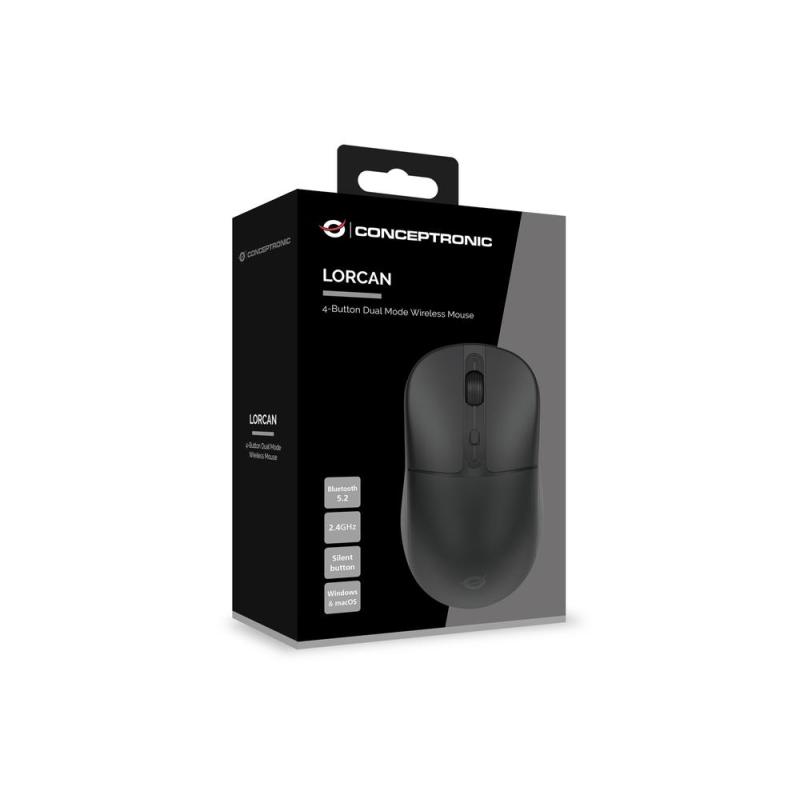 Raton inalambrico conceptronic lorcan04b negro