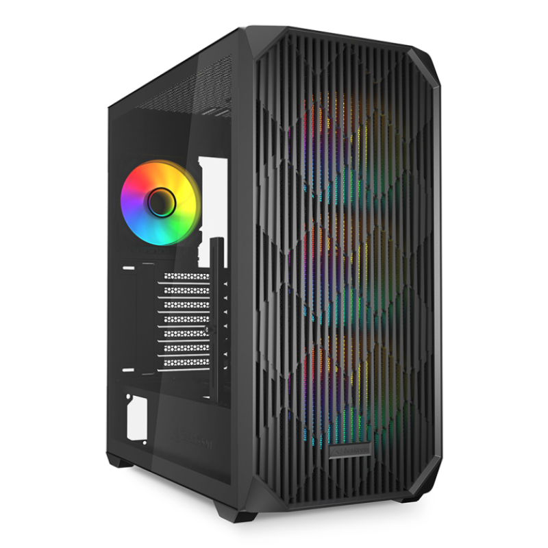 Caja gaming sharkoon ak3 rgb atx negro 3xvent 120mm 2xusb sn fuente