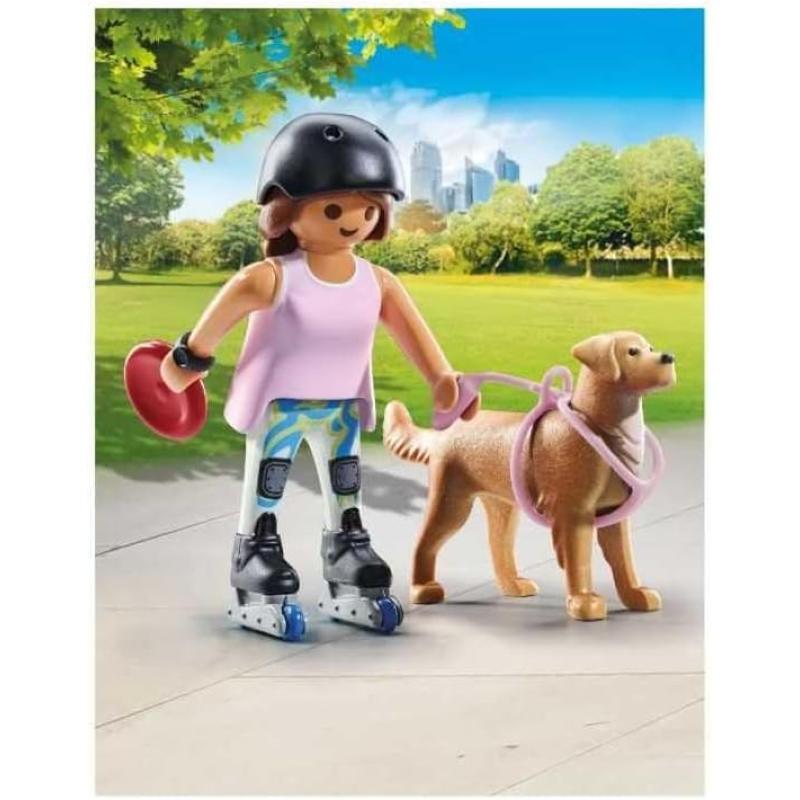 Playmobil patinadora con retriever