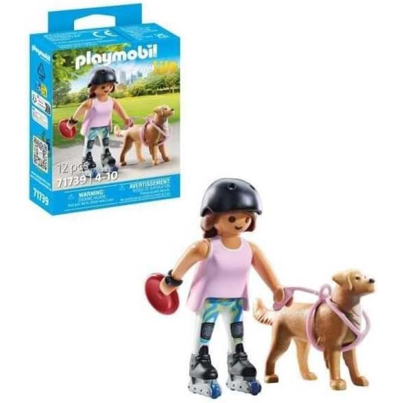 Playmobil patinadora con retriever