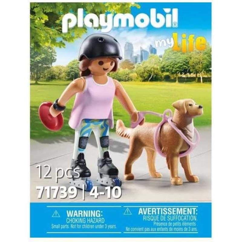 Playmobil patinadora con retriever