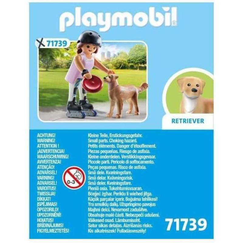Playmobil patinadora con retriever
