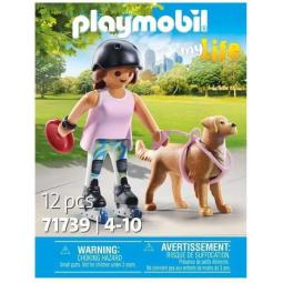 Playmobil patinadora con retriever
