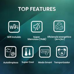 Aire acondicionado split 1x1 hisense inverter 4300 frig - h 4299 kcal - h wifi