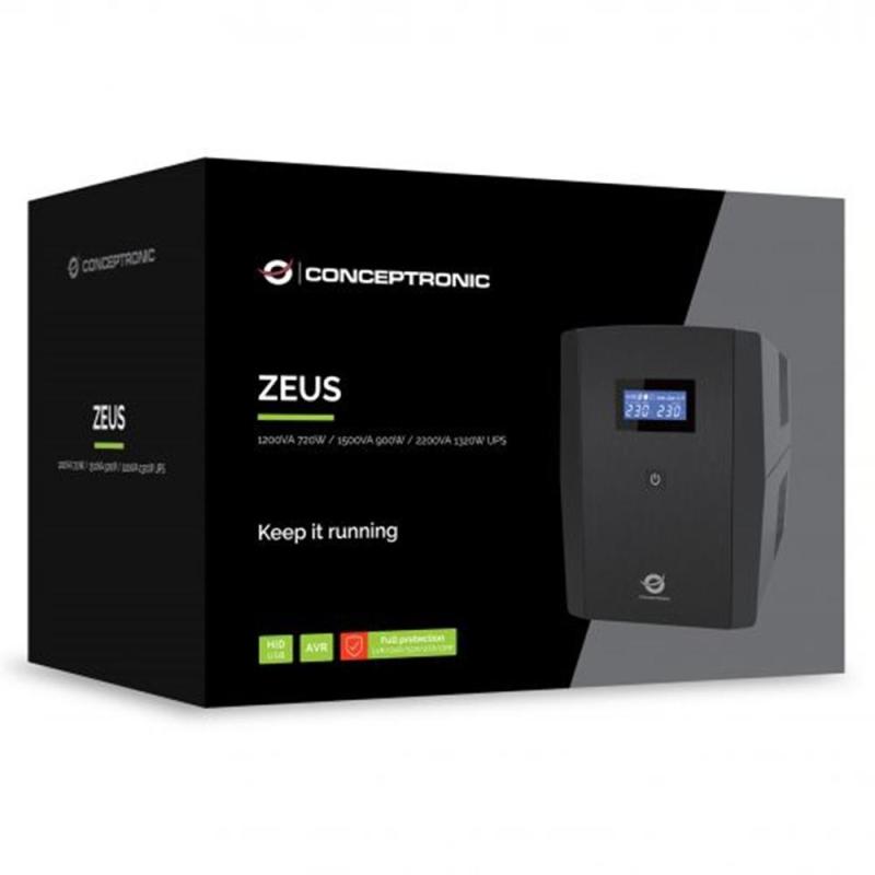 Sai conceptronic zeus08em 1500va 900w schuko ups mart lan sw