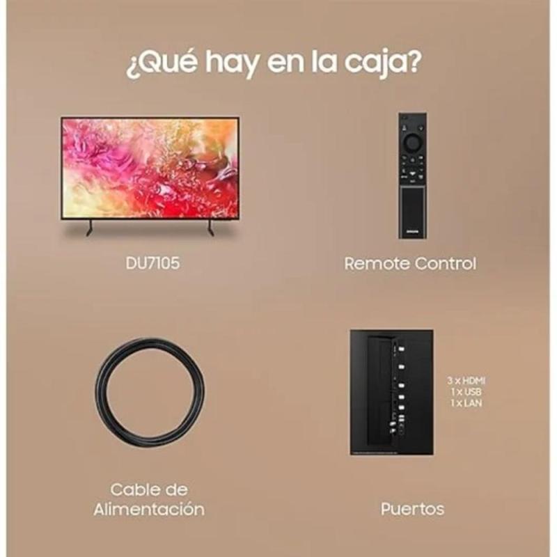 Tv samsung 50 pulgadas led 4k - tu50du7105k - smart tv
