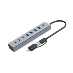 Hub usb 3.0 conceptronic hubbies20gp 7 puertos usb - c a 3xusb - c 4xusb - a con alimentador