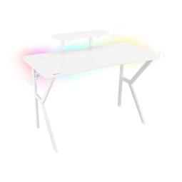 Mesa gaming genesis holm 320 rgb blanca carbono