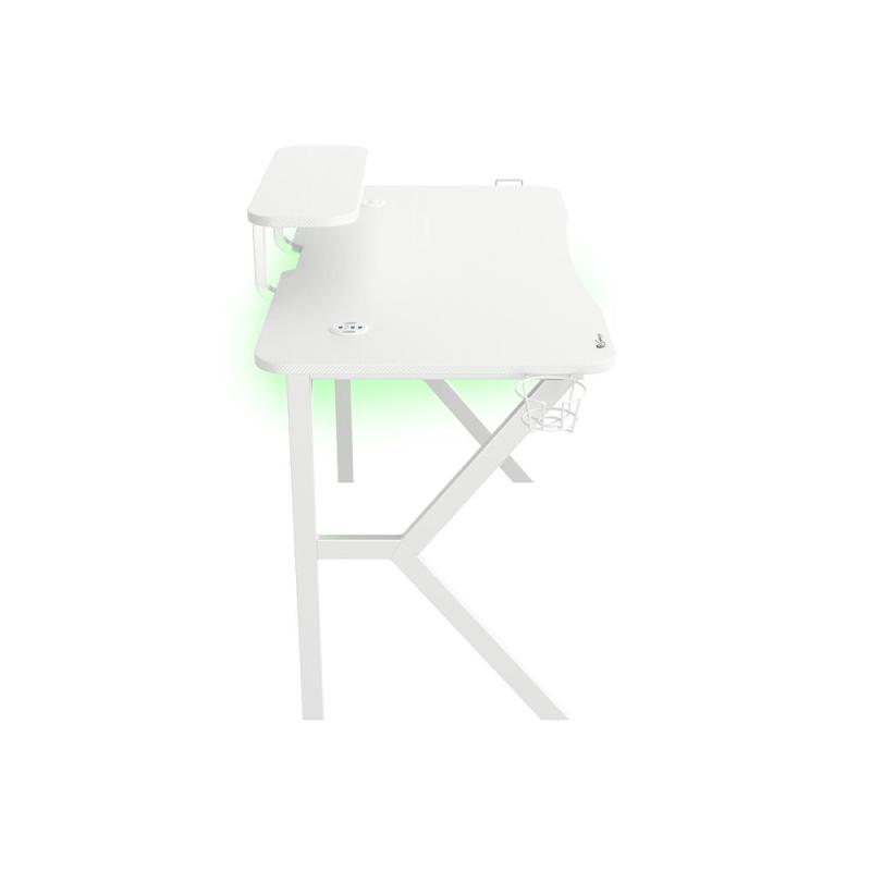 Mesa gaming genesis holm 320 rgb blanca carbono
