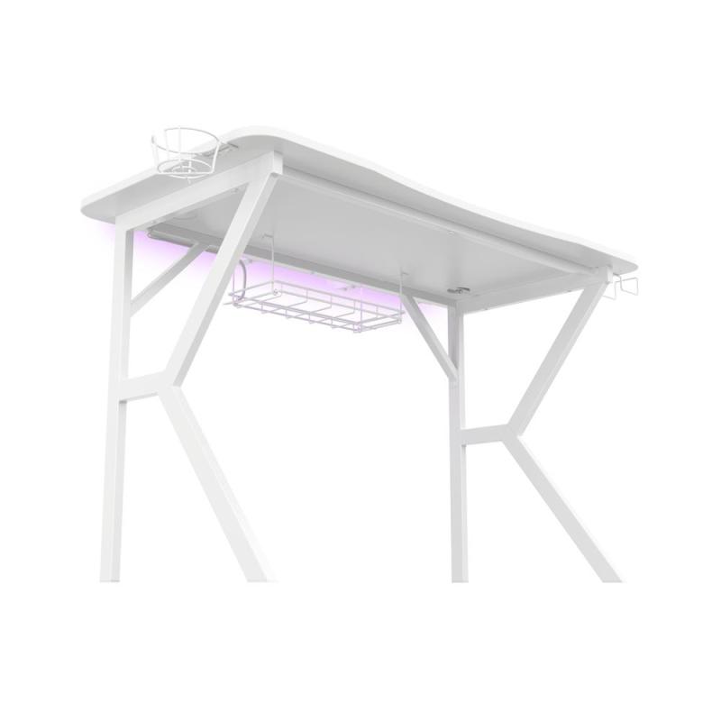 Mesa gaming genesis holm 320 rgb blanca carbono