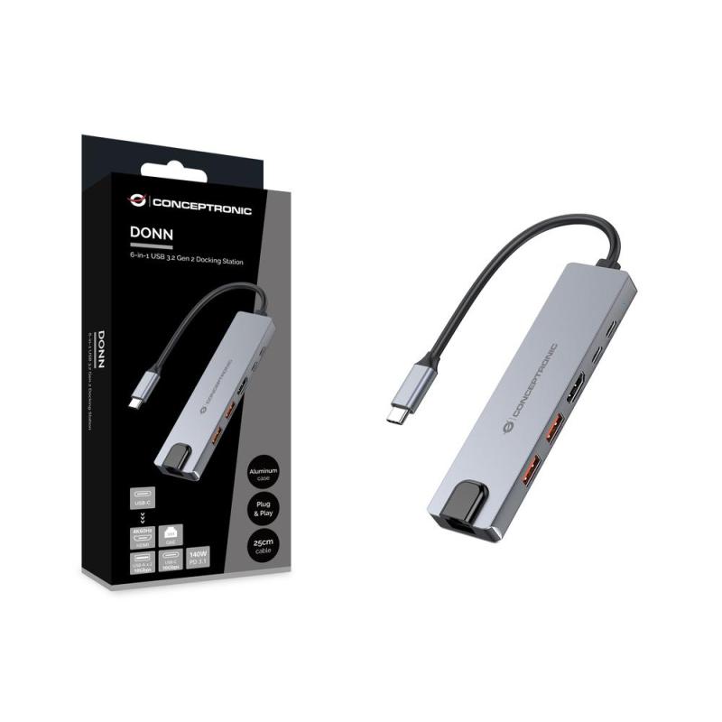 Docking station conceptronic donn29g usb tipo c 6 en 1