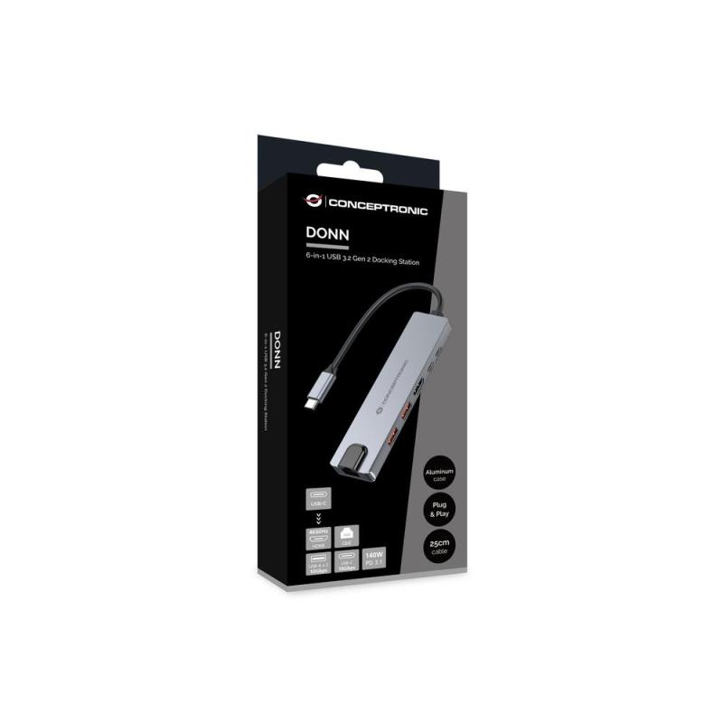 Docking station conceptronic donn29g usb tipo c 6 en 1