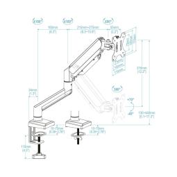 Soporte mesa tooq hasta 34 pulgadas vesa 100 x 100 max 10kg