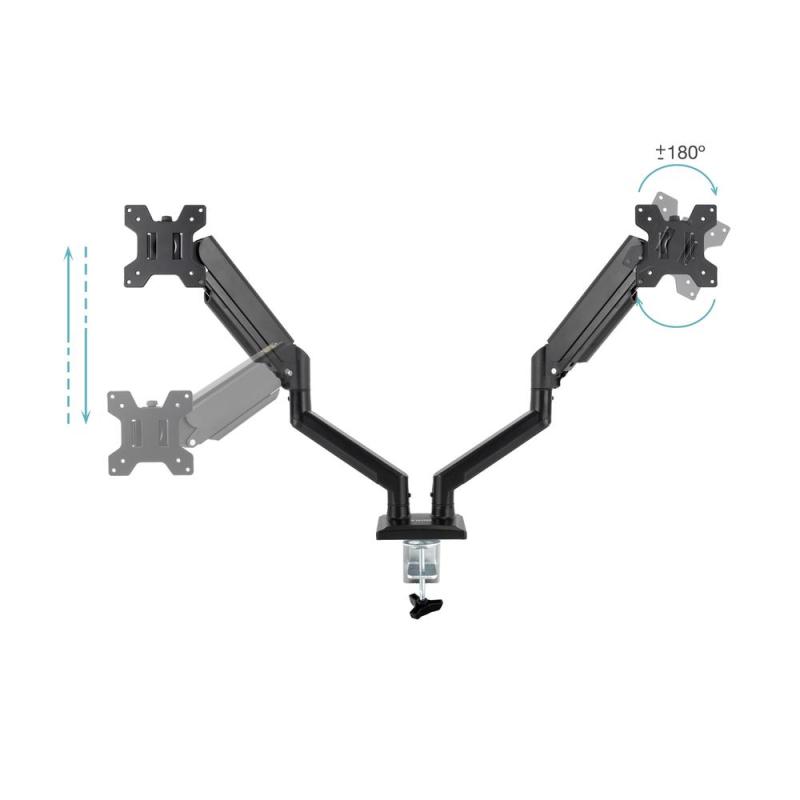 Soporte mesa tooq hasta 34 pulgadas vesa 100 x 100 max 10kg brazo doble