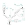 Soporte mesa tooq hasta 34 pulgadas vesa 100 x 100 max 10kg brazo doble