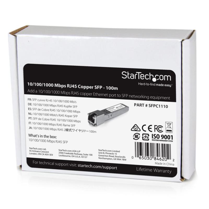 Modulo transceptor startech sfpc1110 rj45 cat6