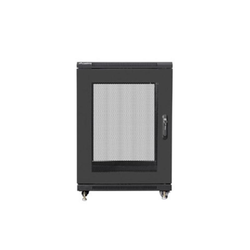 Armario rack lanberg 19 pulgadas 15u - 600x800 flat pack negro puerta malla