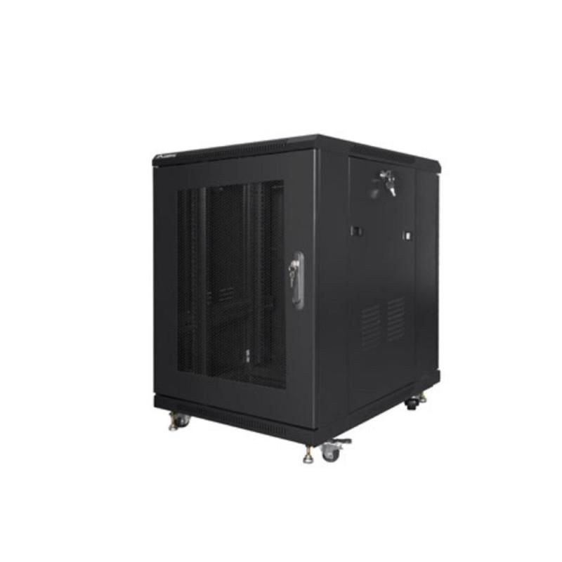 Armario rack lanberg 19 pulgadas 15u - 600x800 flat pack negro puerta malla
