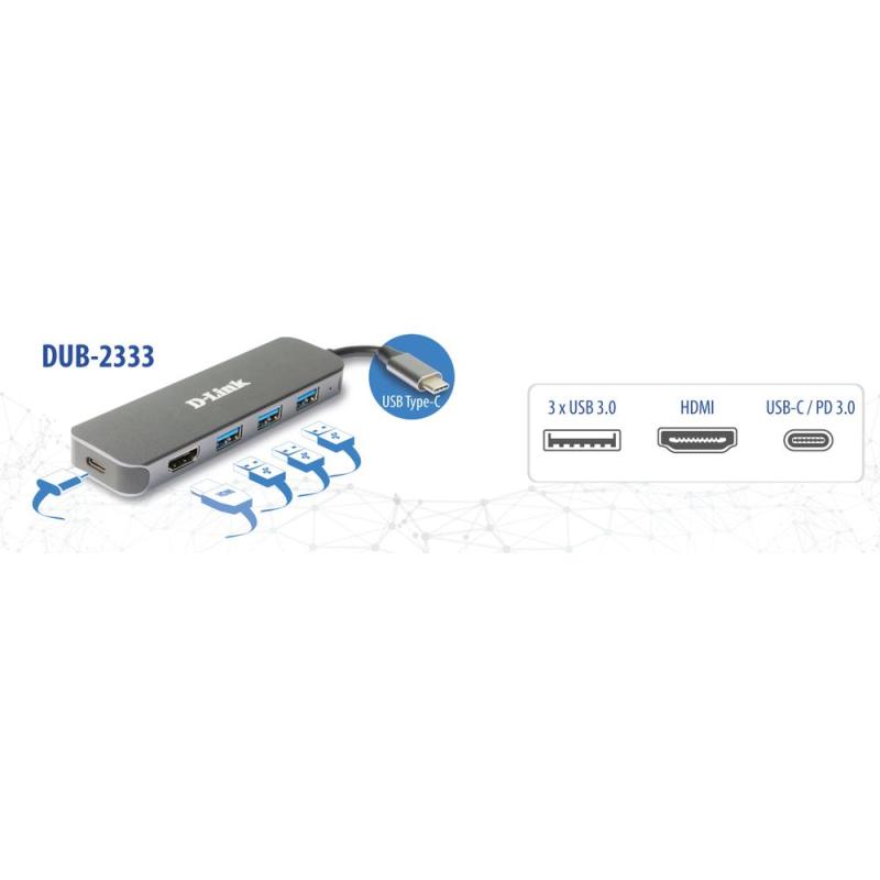 Docking station d - link dub - 2333 usb tipo c 5 en 1