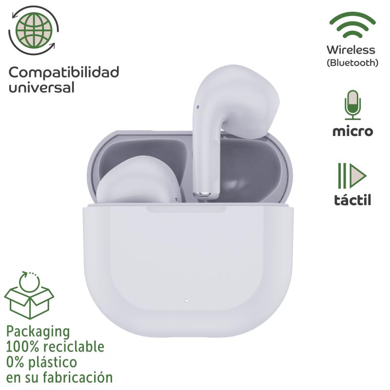 Auriculares myway mwhph0030 inalambrico blanco