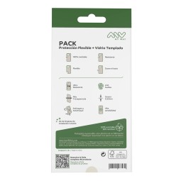 Carcasa myway para apple iphone 16 plus transparente + protector pantalla cristal templado