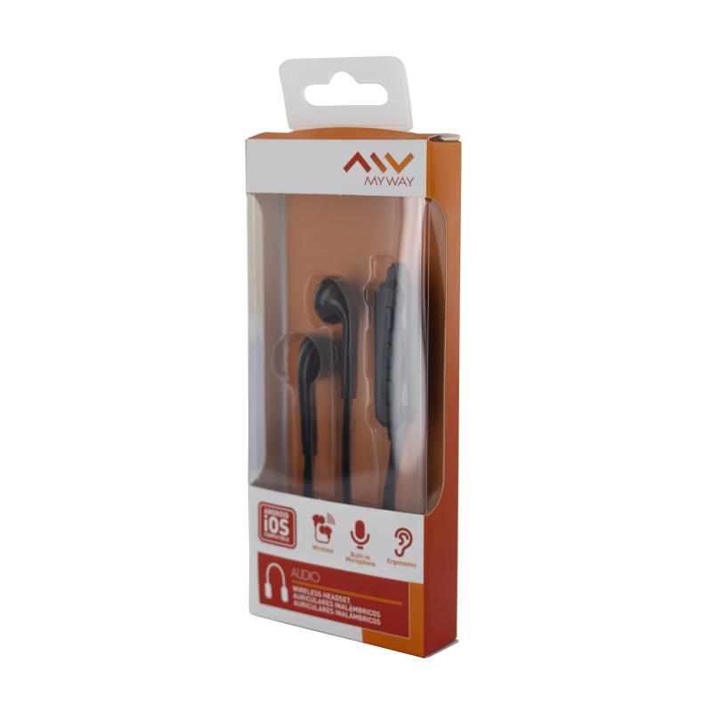 Auriculares myway mwhph0022 inalambrico negro