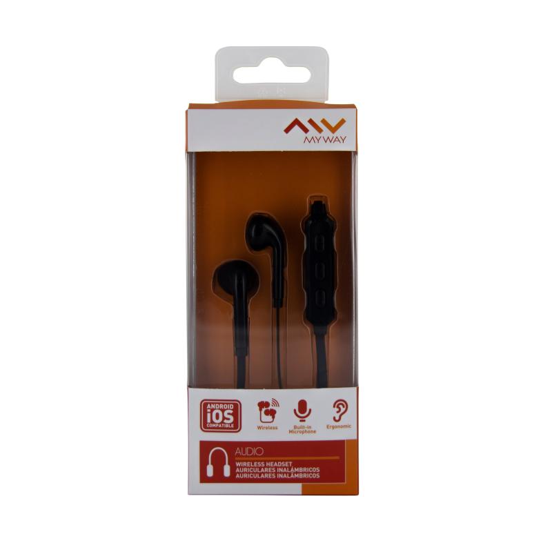 Auriculares myway mwhph0022 inalambrico negro