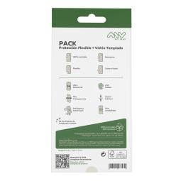 Carcasa myway para apple iphone 16 pro transparente + protector pantalla cristal templado