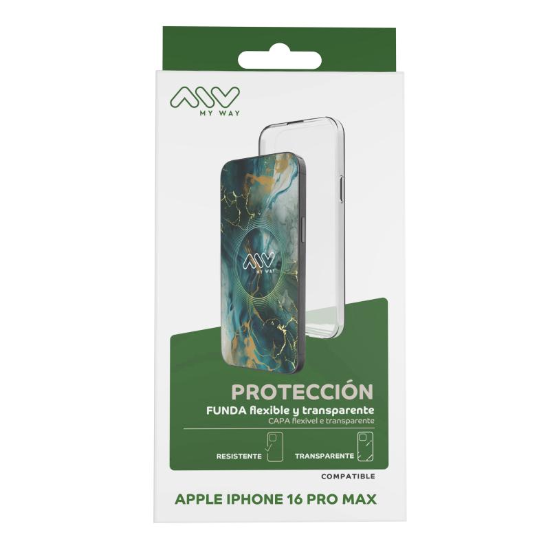 Carcasa myway para apple iphone 16 pro max transparente