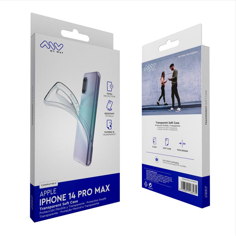 Carcasa myway para apple iphone 14 pro max transparente
